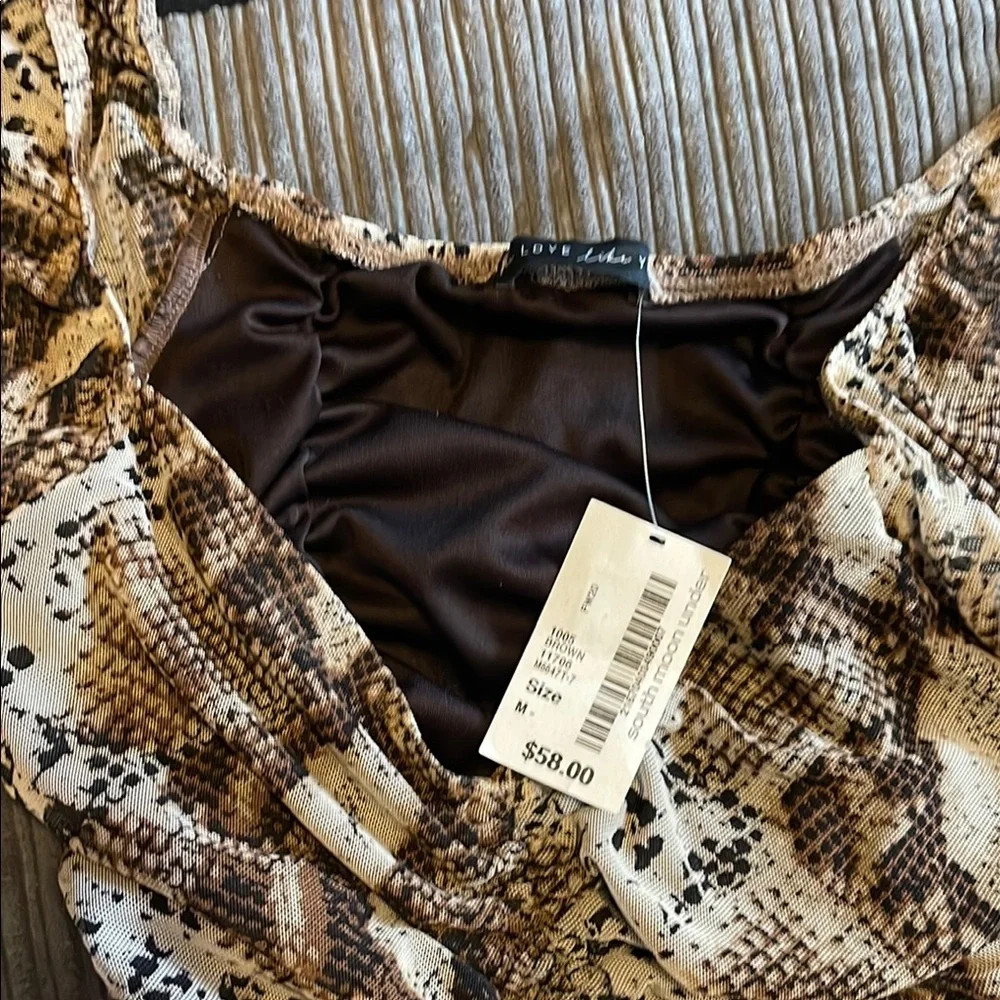 Snake Print Ruched Women's Top - Picture 2 of 5